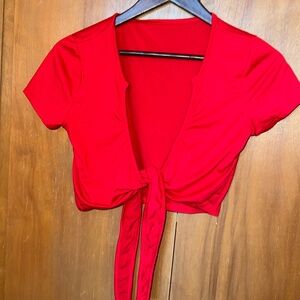 Red crop top